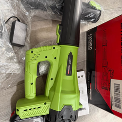 Leaf Blower Cordless with 2 x 4.0 Ah Battery and Charger, 160MPH/580CFM High Power Lightweight Handheld Electric Snow Blower with 2 Extended Tubes for