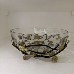 Michael Aram Golden Gingko Medium Glass Bowl