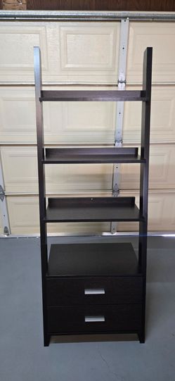 Ladder Bookcase with 2 Storage Drawers 4 Tier, 69"H