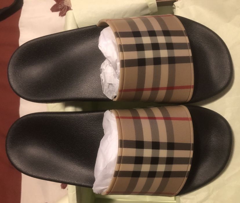 COPY - 100% AUTHENTIC BURBERRY FURLEY CHECK SLIDES Burberry Furley Check Slide Sandals | Saks Fifth Avenue main image 3