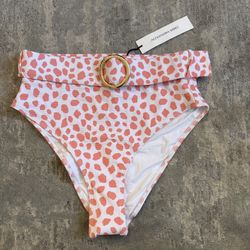 Alexandra Miro Ursula Bikini Bottom Leopard Print: Pink: Large: NWT: MSRP $212