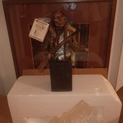 Ledgens Native American Bronze Mix Statue 