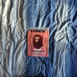 White and pink camo Bape head shirt