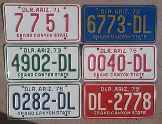 (6) ARIZONA LICENSE PLATES