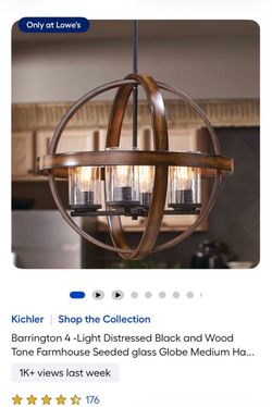 Kichler Barrington 4-light Farmhouse Globe Chandlier