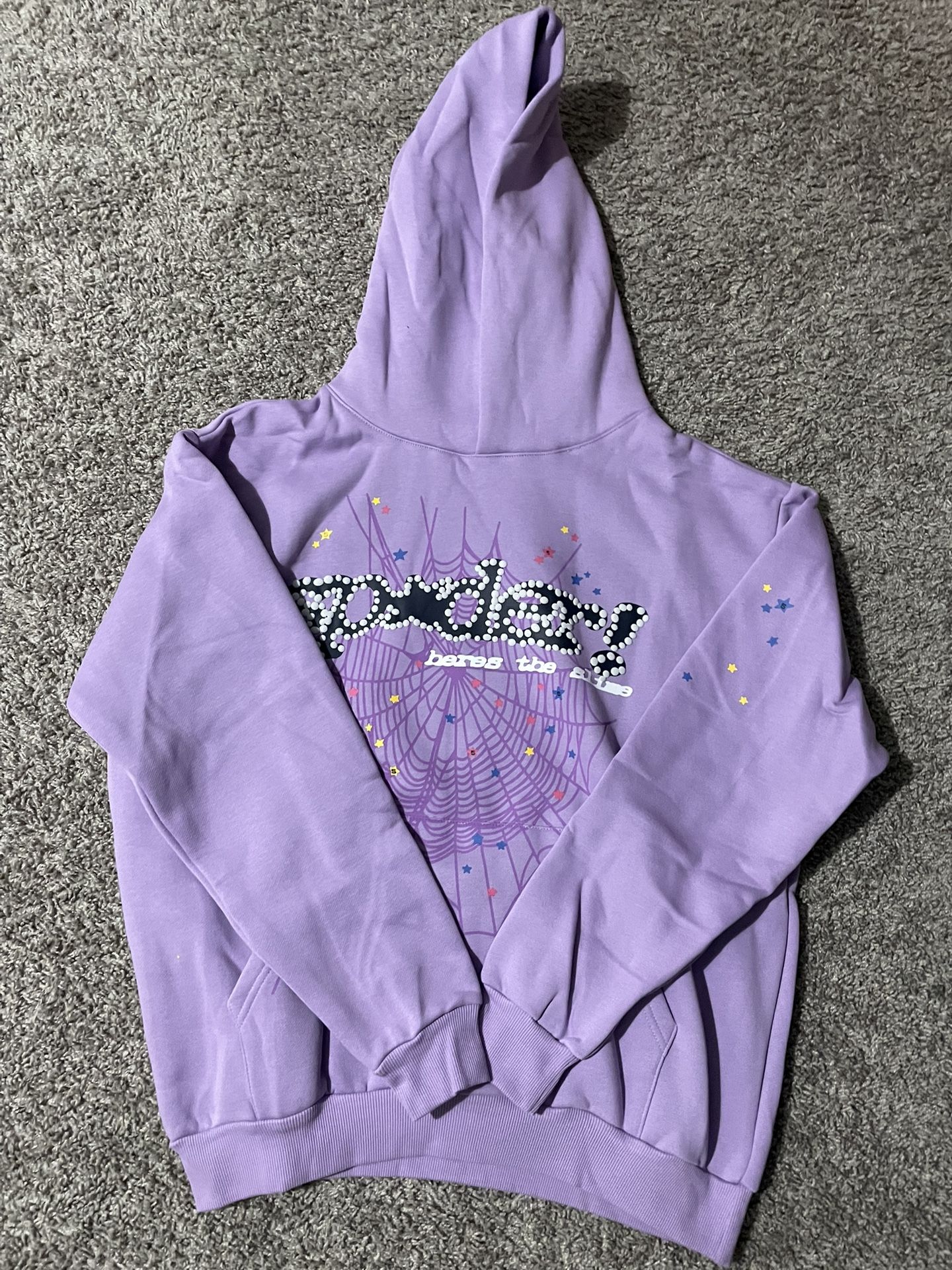 Sp5der Hoodie Light Purple Size L