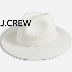 🍁(NEW) WOMEN’S J.CREW 100% WOOL HAT WITH GROSGRAIN RIBBON - SIZE: MEDIUM/LARGE (MSRP: $89.50)🍁