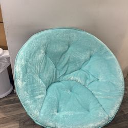 Teal Faux Fur Moon Chair