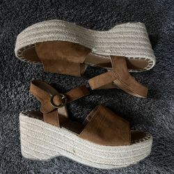 Universal Thread Morgan Cognac Brown Espadrille Platform Wedge