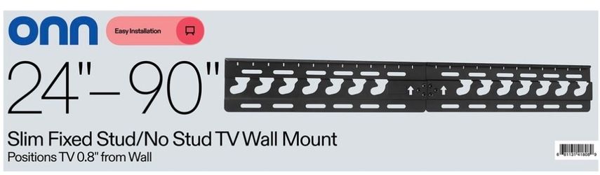Slim Fixed Stud/No Stud TV Wall Mount