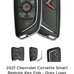 2021 Corvette Transmitter Key
