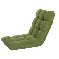 Microfiber Reclining Floor, Adjustable, Cushioned -by Chic Home Design "Daphene" (Green)