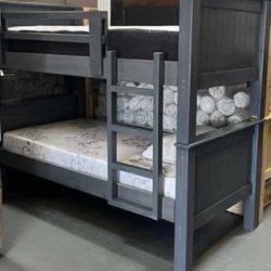 Twin-twin Bunk Bed With Mattress Included 
