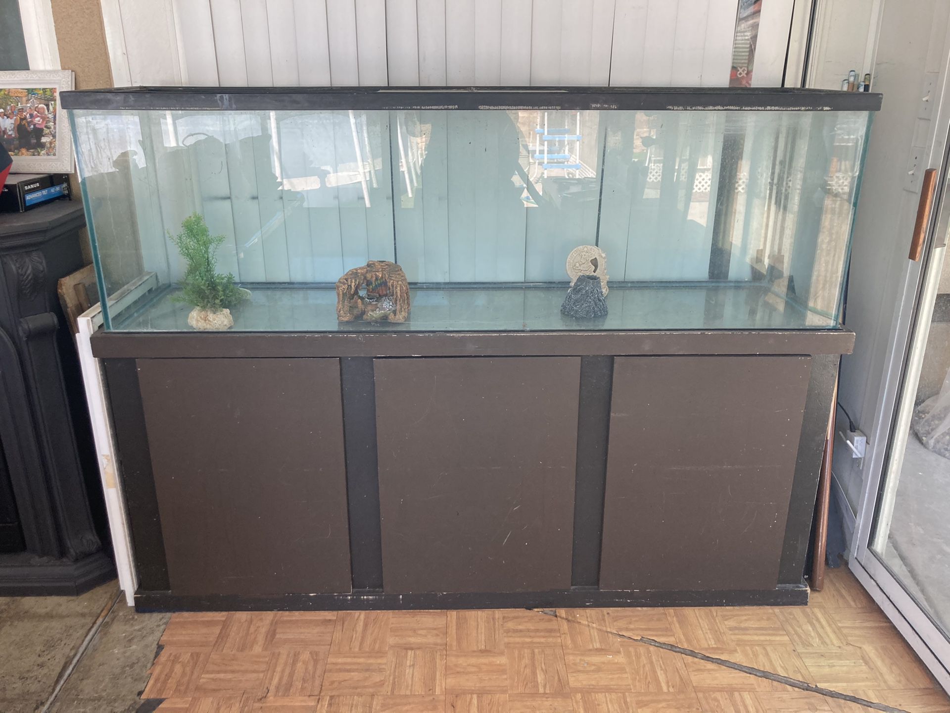 180g fish tank w/ rocks decor and fish Equipment