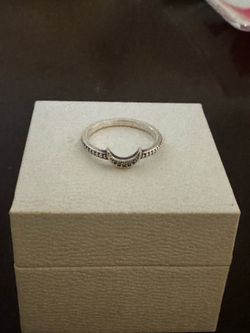 Pandora crescent moon ring
