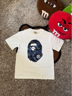 White & Blue Camo Bape Shirt Medium