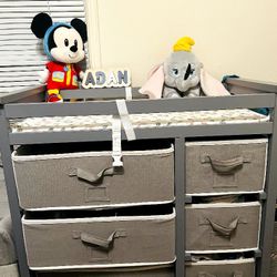 Baby Changing Table, with 6 Storage Drawers 