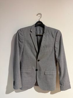 H&M Men's Gray Textured Two-Button Blazer size  34R