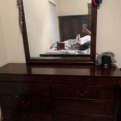 4PC SET mirror dresser, drawer dresser, and nightstand 
