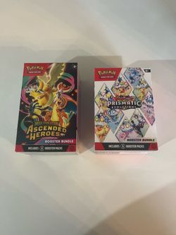 Pokemon Ascended heroes and prismatic evolution booster bundles