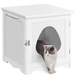 Yaheetech Enclosed Litter Box white  $ 50