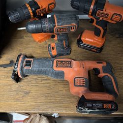 Black and decker drills and tools