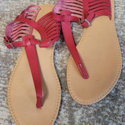 Red sandals size 7