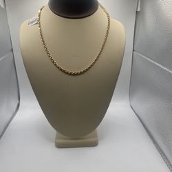 14K Yellow Gold Rope Necklace 
