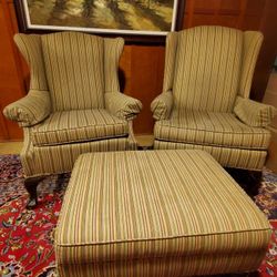 Wingback Chairs And Ottoman