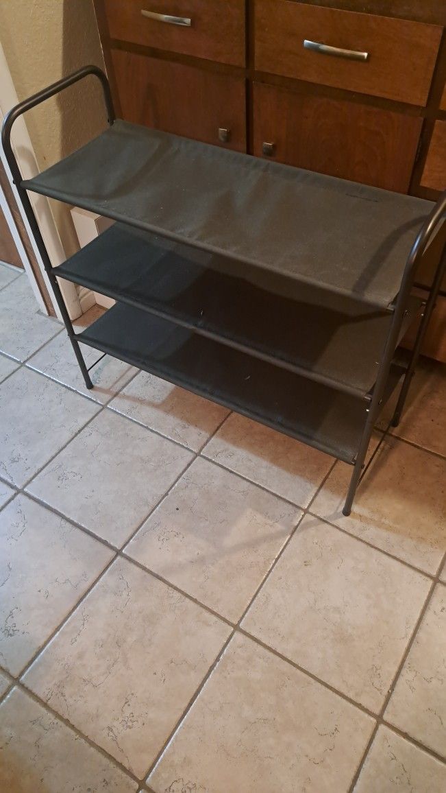 Small Shoe Rack, Shoe Holder, Preowned, Lightweight, 31" Wide By 28" Tall