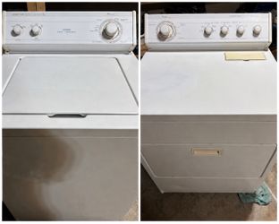 Whirlpool washer and dryer. Heavy duty. Lavadora y secadora de reloj.