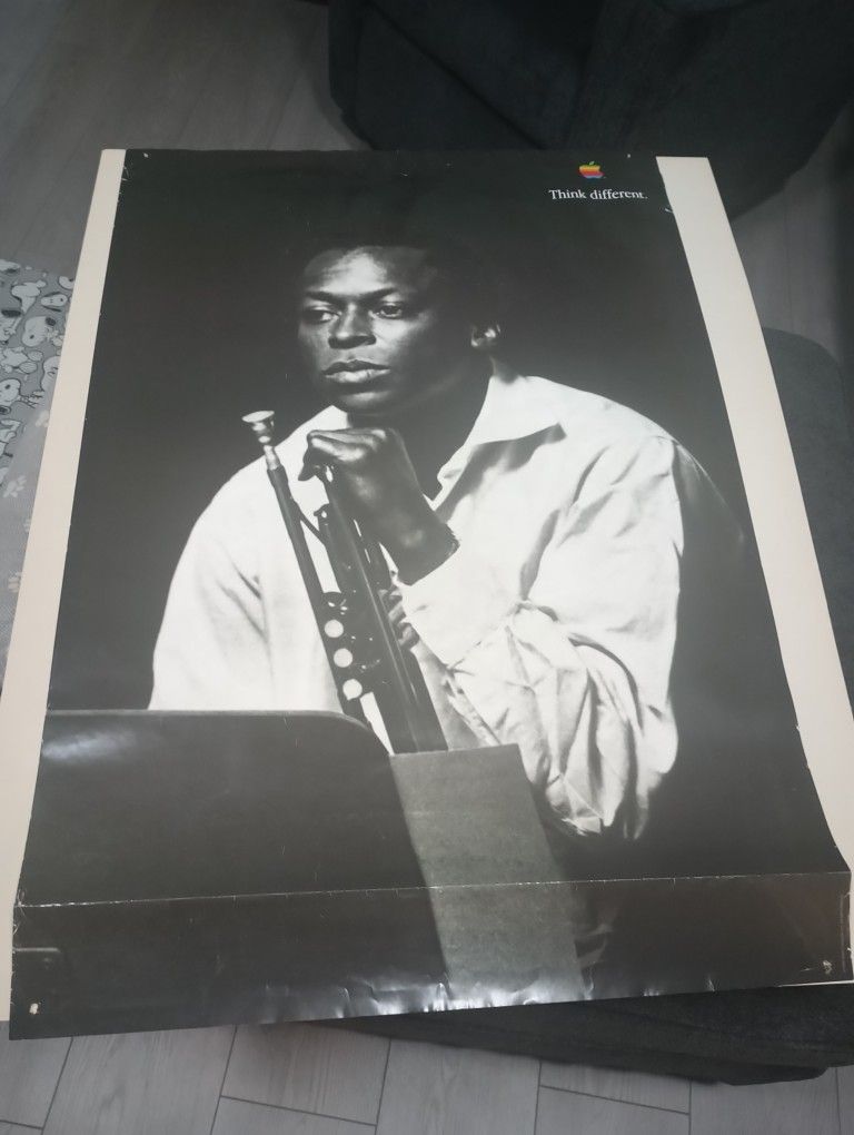 1998 Miles Davis Think Different Apple Poster for Sale in