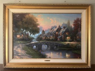 Thomas Kinkade Canvas Painting: Cobblestone Lane IV Large