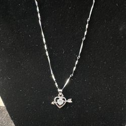 Heart With Arrow Pendant Necklace 