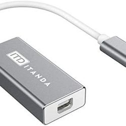 USB-C to Mini DisplayPort Adapter, 4K Thunderbolt 3 to Mini DP Adapter Cable for Apple MacBook 2017, ChromeBook Pixel Samsung  (without Thunderbolt-2 