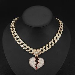 Hip Hop Heart Shape Alloy Plating Inlay Rhinestone Necklace Valentine's Day Boyfriend Husband Mother's Day Birthday Wedding Anniversary Celebration 