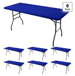 🔥6-Pack Royal Blue Spandex Table Covers – PARTY READY! $30 FIRM🔥