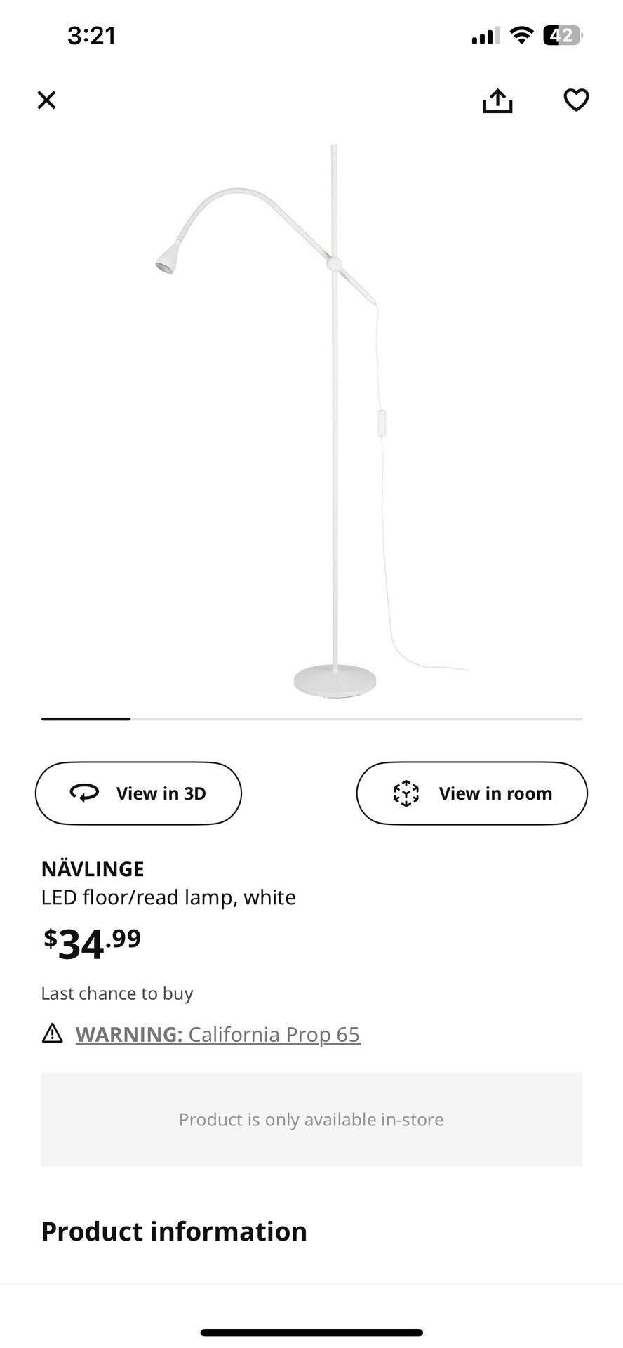 IKEA Floor Lamp/light