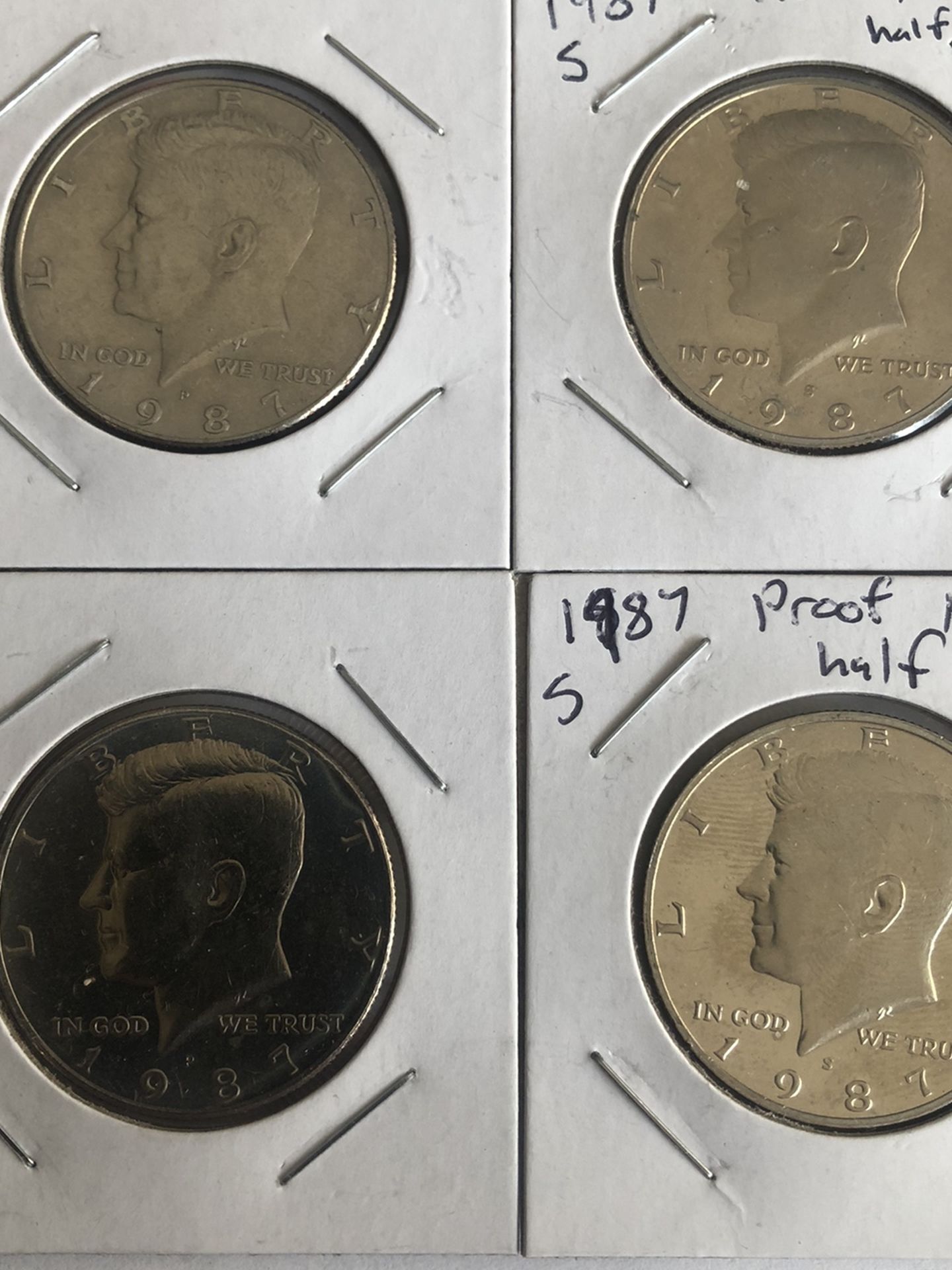 1987-P And 1987-S Kennedy half dollars
