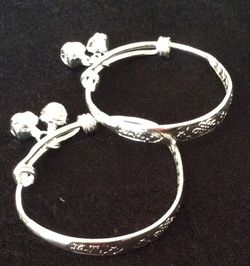 Sterling Silver Kid Bell Bracelet Bangle