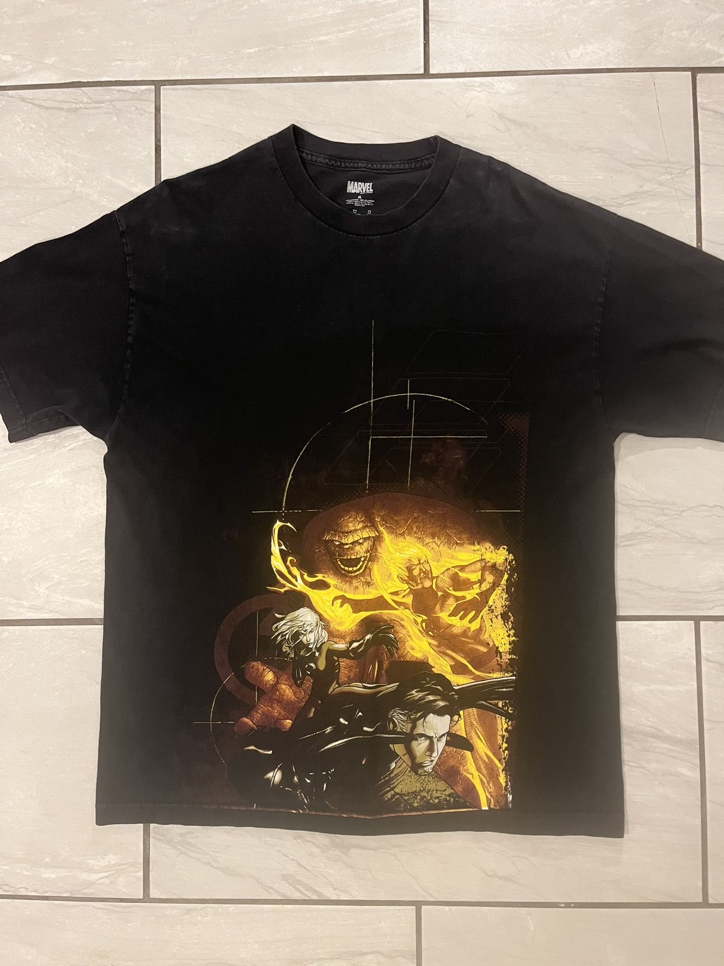 VINTAGE Marvel Mad Engine FANTASTIC 4 T-SHIRT MOVIE PROMO SIZE XL