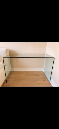 Modern Glass Waterfall Console / Desk
