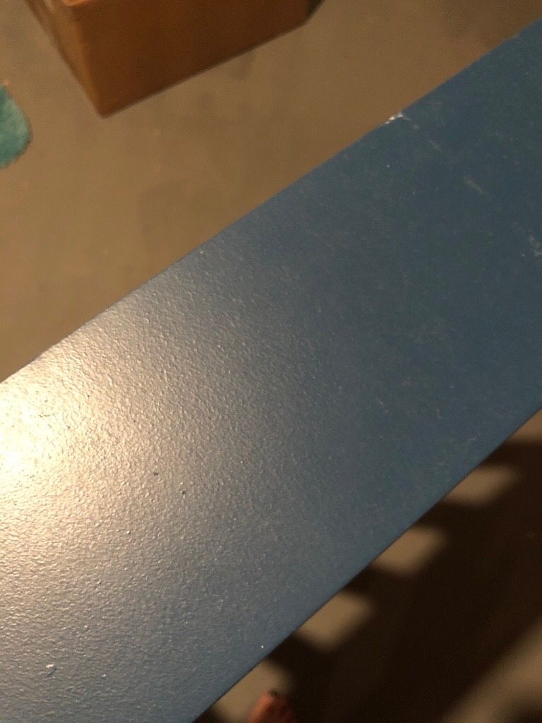 Painted blue twin bed frame