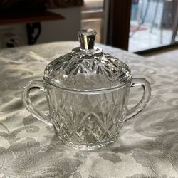 GLASS SUGAR BOWL W/ LID