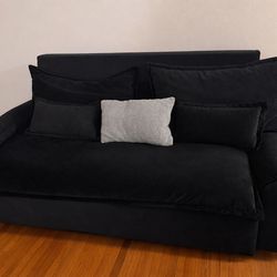 Plush Black Velvet Sofa Bed