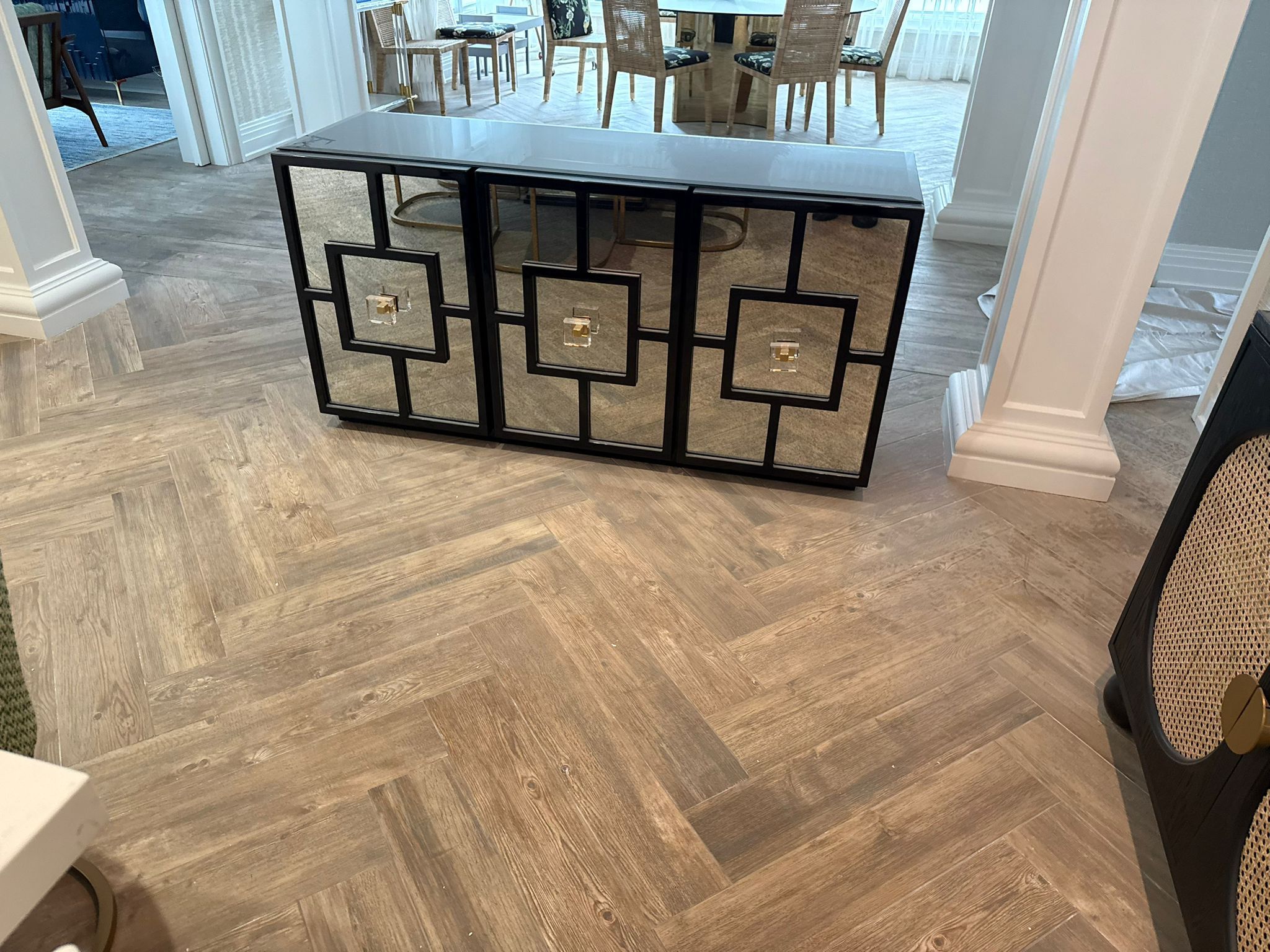 Pair of mirrored console buffet sideboard from modshop