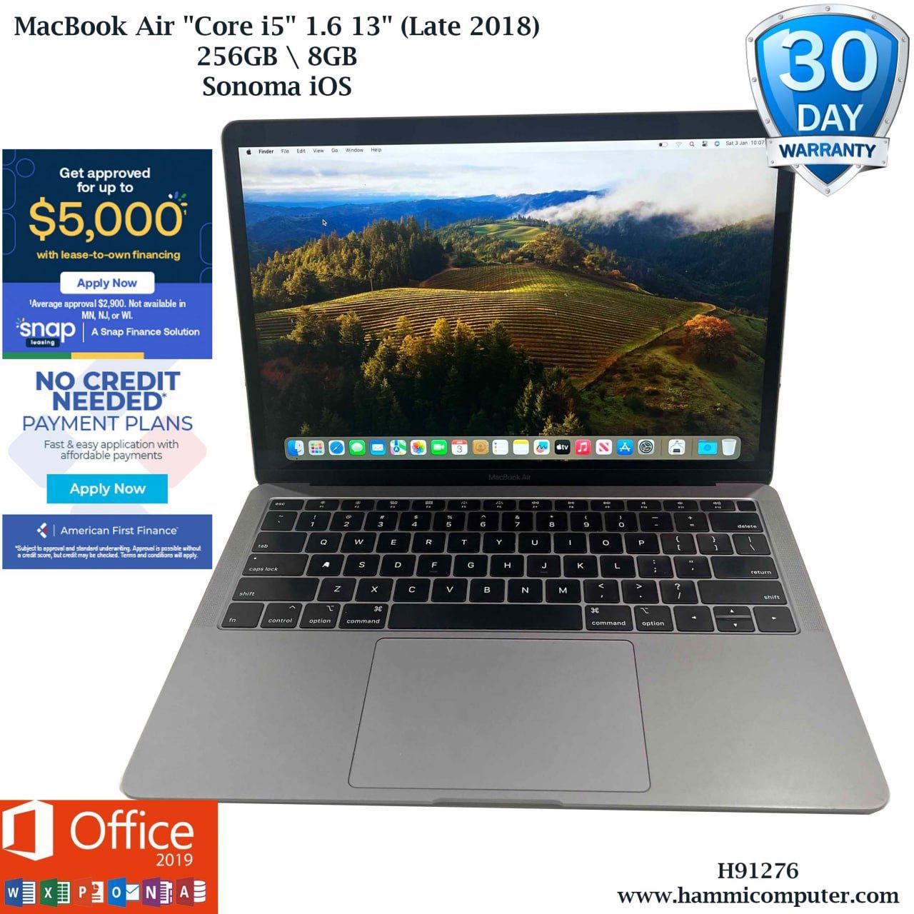 MacBook Air "Core i5" 1.6 13" (Late 2018) 8GB, 256GB "H91276"