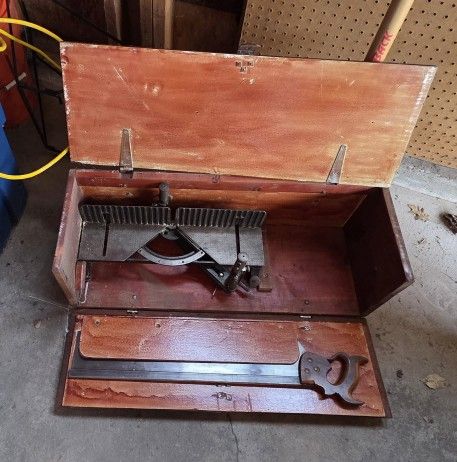 Vintage Miter Box with Saw