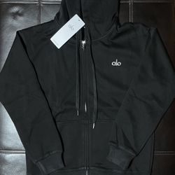 Alo Black Zip Up Hoodie 