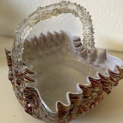 Antique Spatter Glass Basket